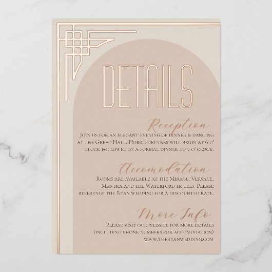 Beige Modern Deco Arch Enclosure Kaart (Voorkant)