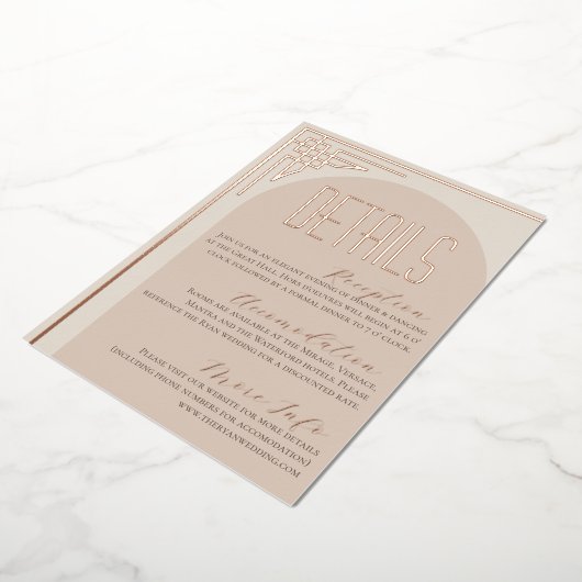 Beige Modern Deco Arch Enclosure Kaart (Gedraaid)