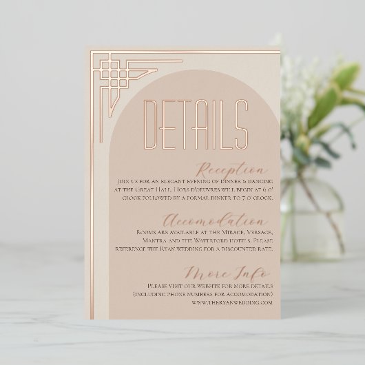 Beige Modern Deco Arch Enclosure Kaart (Staand Voorkant)