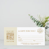 Beige Modern Elegant Custom Business Gift Card (Staand voorkant)