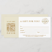 Beige Modern Elegant Custom Business Gift Card (Voorkant / Achterkant)