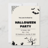 Beige Modern Halloween Feest Kaart (Voorkant)