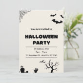 Beige Modern Halloween Feest Kaart (Staand voorkant)