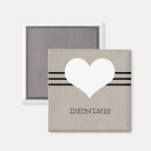 Beige Modern Heart Magnet (Voorkant / Achterkant)