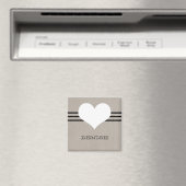 Beige Modern Heart Magnet (Insitu (Vaatwasser))