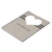 Beige Modern Heart Notitieboek (Linkerzijde)