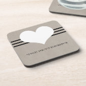 Beige Modern Heart Onderzetter Set (Linkerzijde)