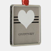 Beige Modern Heart Ornament (Rechts)