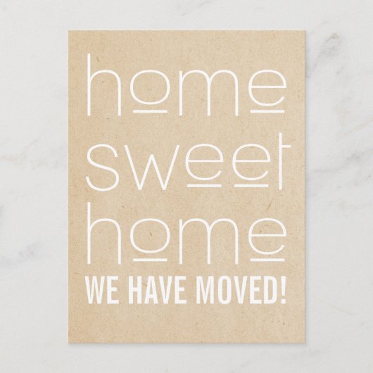 Beige Modern Home Sweet Home Briefkaart (Voorkant)