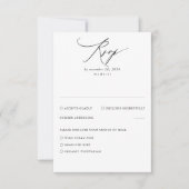 Beige Modern Minimal Wedding RSVP Kaart (Voorkant)