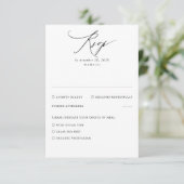 Beige Modern Minimal Wedding RSVP Kaart (Staand voorkant)