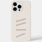 Beige Modern Minimalistisch Initiaal Monogram Case-Mate iPhone Case (Achterkant)