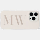 Beige Modern Minimalistisch Initiaal Monogram Case-Mate iPhone Case (Achterkant (horizontaal))