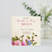 Beige Modern Moederdag Brunch Invitation Kaart (Staand voorkant)