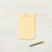 Beige Modern Monogrammed Calligraphy Plain Name Post-it® Notes (Op bureau)