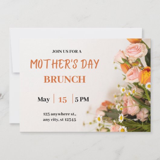 Beige Modern Party Invitation Kaart (Voorkant)