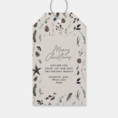 Beige modern scandi elegant script kerst deksel cadeaulabel (Achterkant)