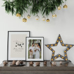 Beige modern scandi elegant script kerst perfect poster<br><div class="desc">Beige modern elegante rustieke waterverf beige natuurlijke Scandinavische eigentijdse gedempte kleuren beige,  zwart-wit foto vakantie Kerstmis poster decor.</div>