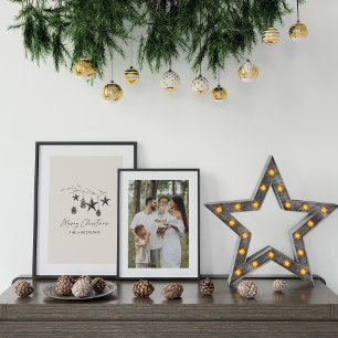 Beige modern scandi elegant script kerst perfect poster