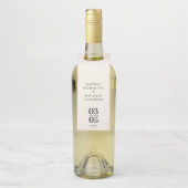 Beige Modern Simpel Wedding Flessenhanger (Op fles)