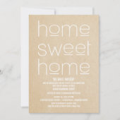 Beige Modern Sweet Home Housewarming Party Kaart (Voorkant)