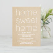 Beige Modern Sweet Home Housewarming Party Kaart (Staand voorkant)