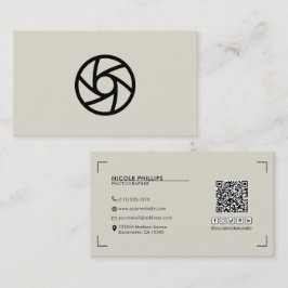 Beige Modern Uw Aangepaste Logo Fotografie  Visitekaartje
