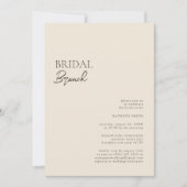 Beige Modern Whimsical Script Bridal Brunch Kaart (Voorkant)