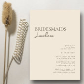 Beige Modern Whimsical Script Bruidsmeisjes Lunche Kaart