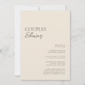 Beige Modern Whimsical Script Couples Douche Kaart (Voorkant)