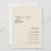 Beige Modern Whimsical Script de avond ervoor Kaart (Voorkant)