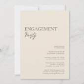 Beige Modern Whimsical Script Engagement Party Kaart (Voorkant)