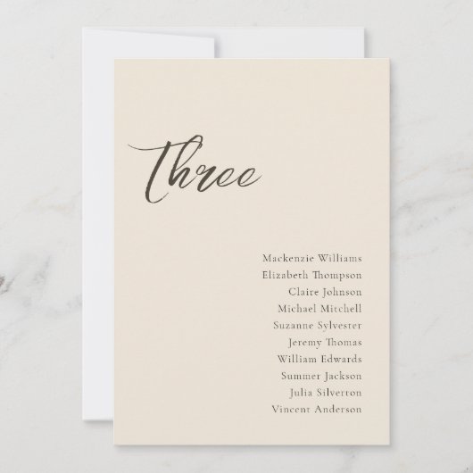 Beige Modern Whimsical Script Zitkaart Kaart (Voorkant)