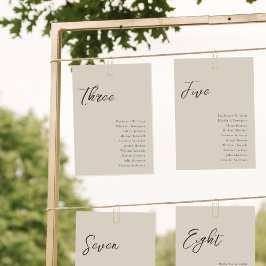 Beige Modern Whimsical Script Zitkaart Kaart