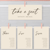 Beige Modern Whimsical Script Zitkaart Kaart