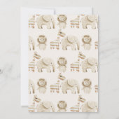 Beige Modern Wild One Safari Baby shower Kaart (Achterkant)