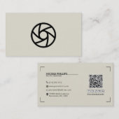 Beige Modern Your Custom Logo Photography Visitekaartje (Voorkant / Achterkant)