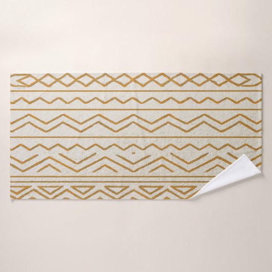 Beige moderne badhanddoek in Boheemse stijl (Badhanddoek)