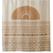Beige moderne boheemse douchegordijn (Voorkant)