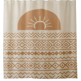 Beige moderne boheemse douchegordijn