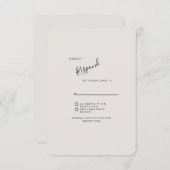 Beige moderne bruiloft RSVP afgerond (Voorkant / Achterkant)