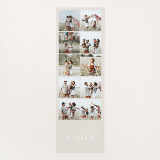 Beige moderne minimale elegante multi fotocollage yogamat (Achterkant)
