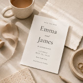 Beige moderne minimale Save the Date uitnodiging