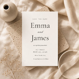 Beige moderne minimale Save the Date uitnodiging