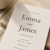 Beige moderne minimale Save the Date uitnodiging