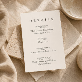 Beige Moderne Minimale Trouwdetails Kaart