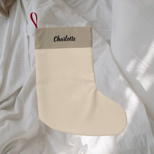 Beige moderne minimalist kleine kerstsok