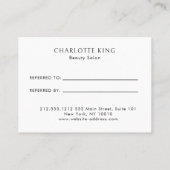 Beige moderne minimalistische salon kortingskaartje (Achterkant)