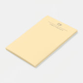 Beige Moderne Monogram-Calligraphy Gewone Naam Post-it® Notes (Schuin)