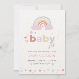 Beige Moderne Mooie Regenboog Baby Shower Kaart
